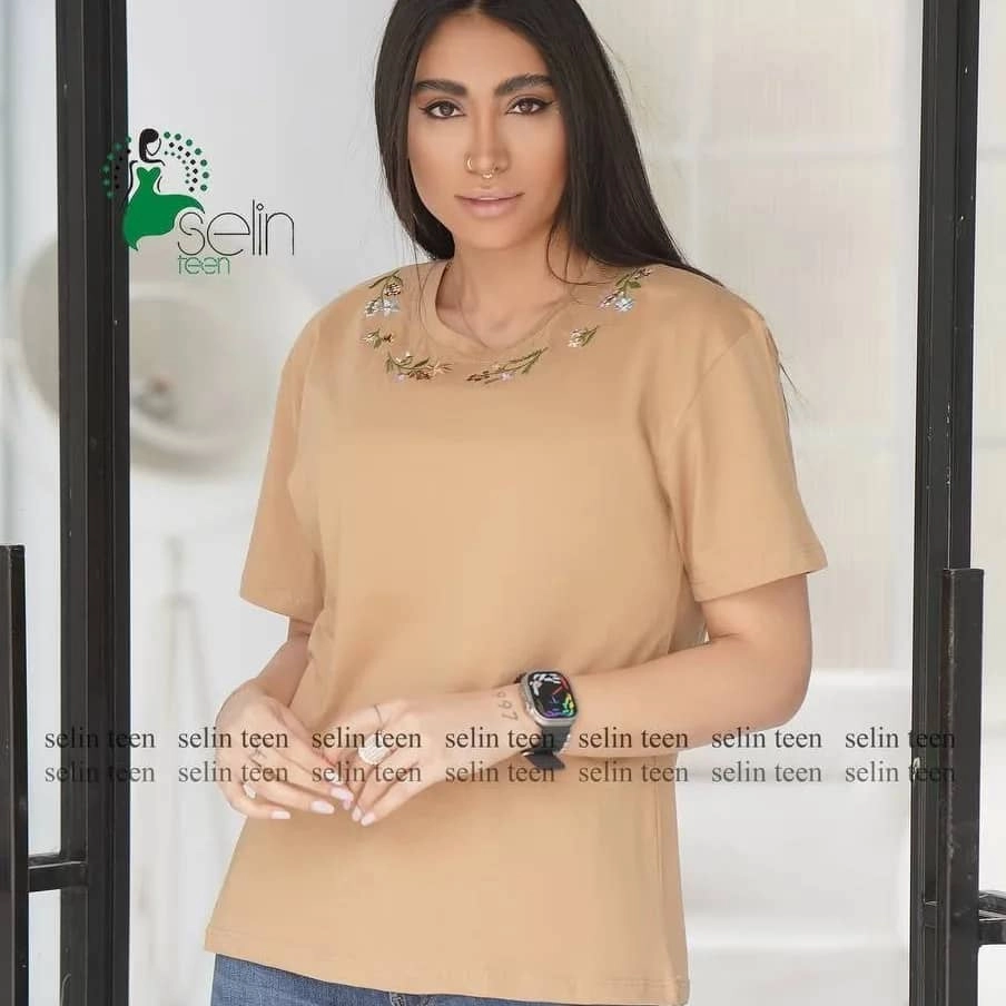تیشرت نخ پنبه 0011 - نارنجی