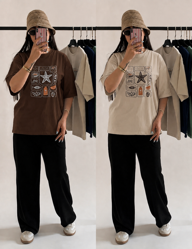 تیشرت قواره دار 0091
